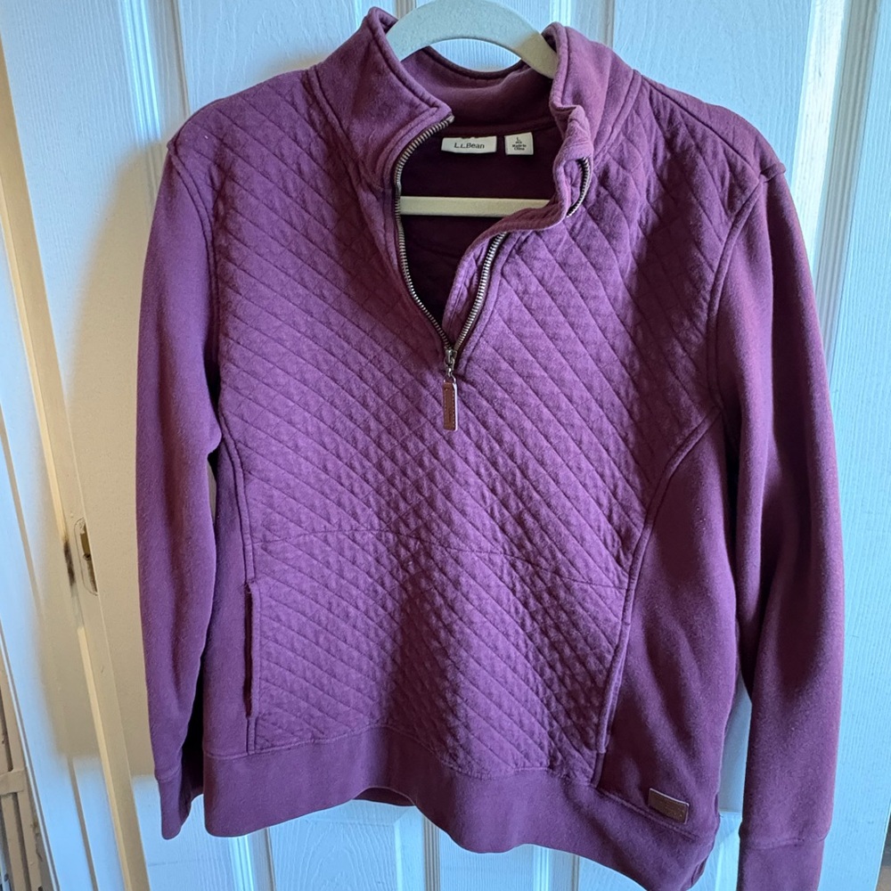 Dark Plum Quilted Half-Zip Pullover